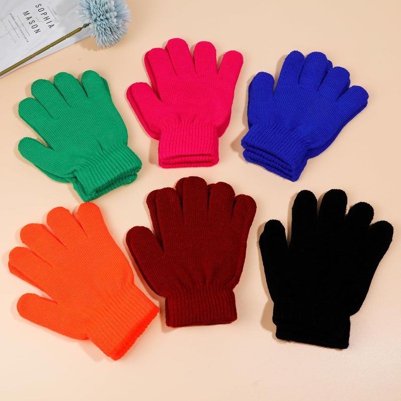 ONESING 6 Pair Baby Gloves Toddler Gloves Toddler Winter Gloves Kids Gloves Winter Stretchy Knit Gloves for Kids Boys Girls - Image 4